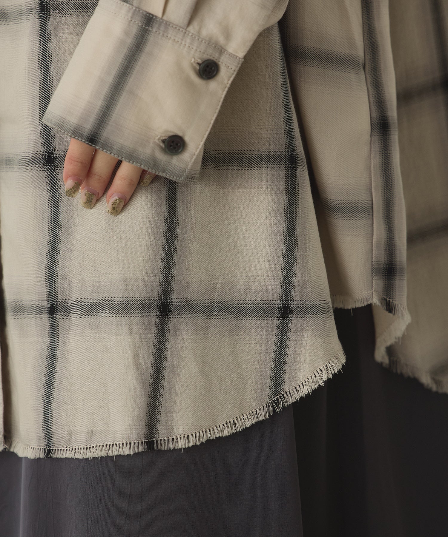 オンブレチェック オーバーシャツ