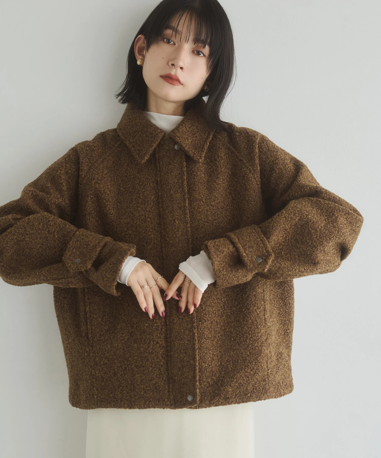 くるくるブークレ ショートブルゾン