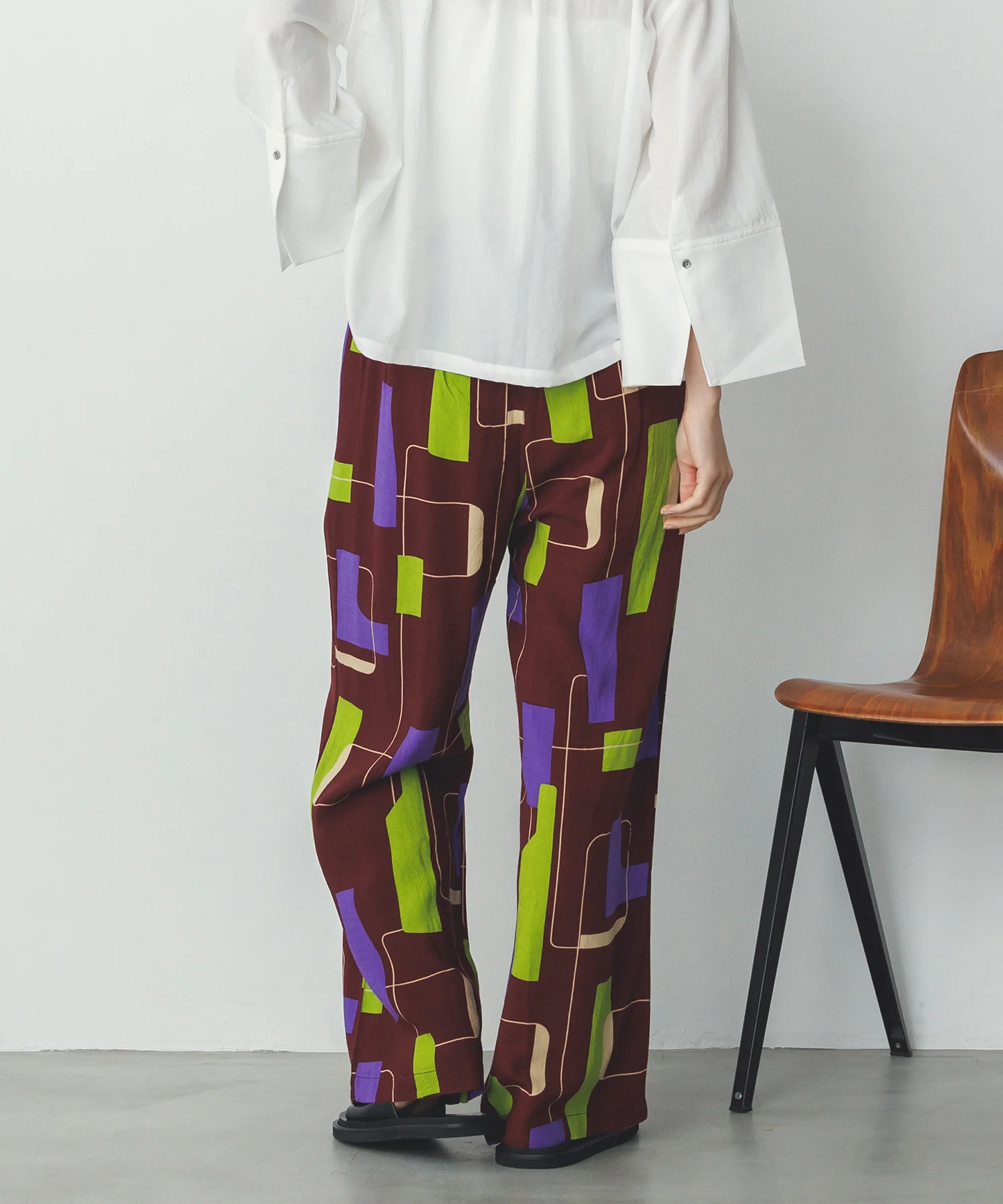 レーヨン スラブプリント イージーパンツ