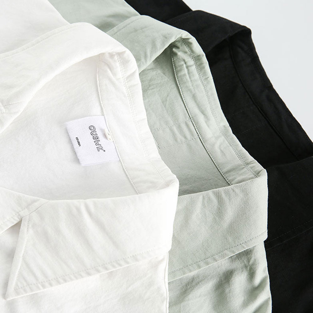 コットンオープンカラーシャツ　3色展開