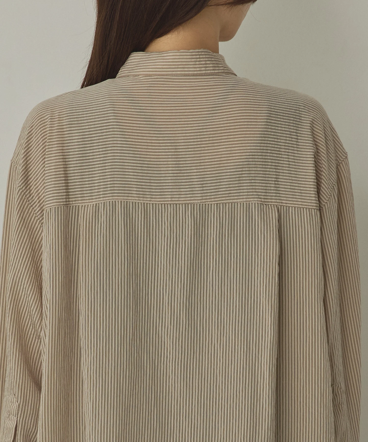 ツヤストライプ オーバーシャツ