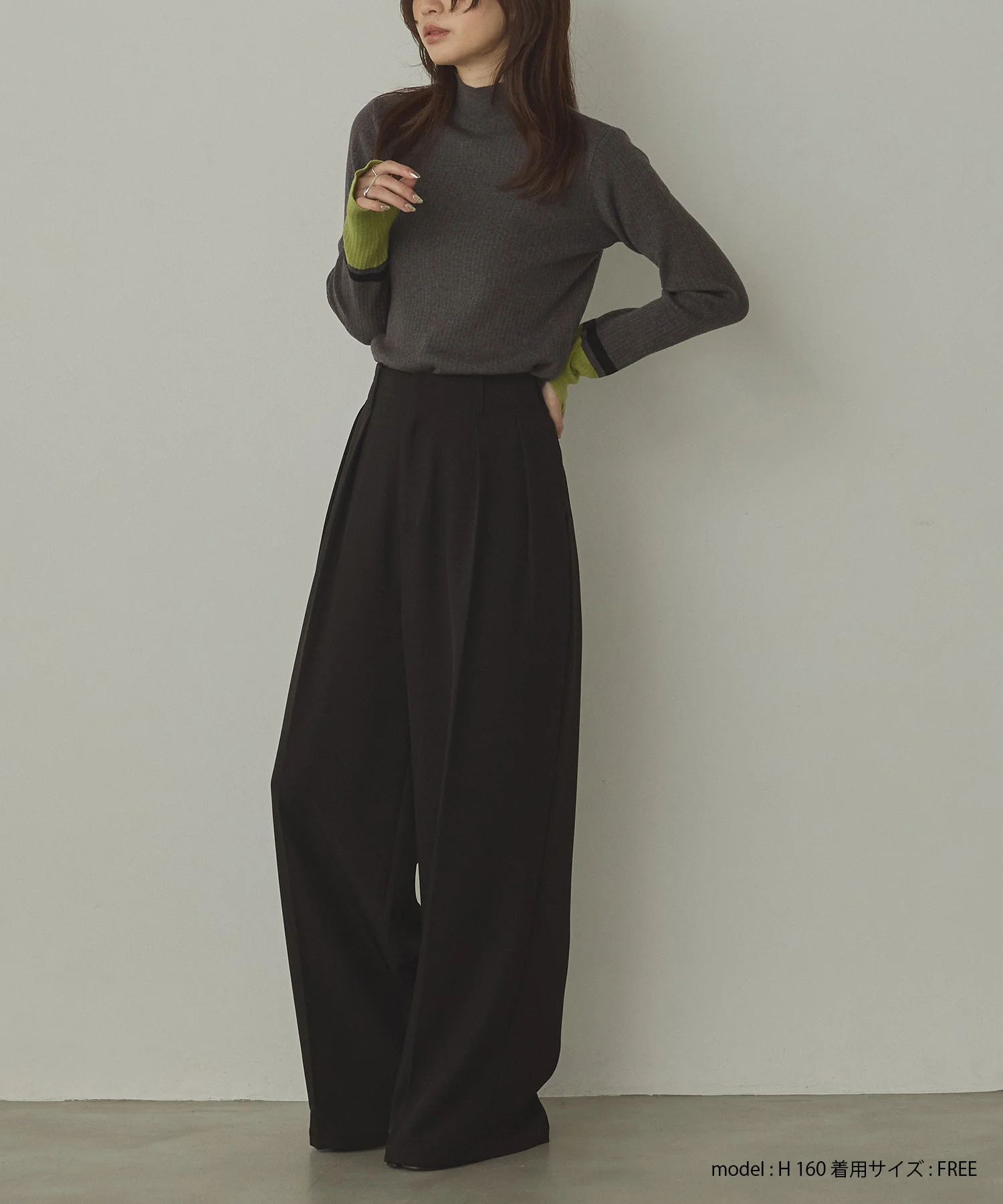 ポリツイル タックパンツ