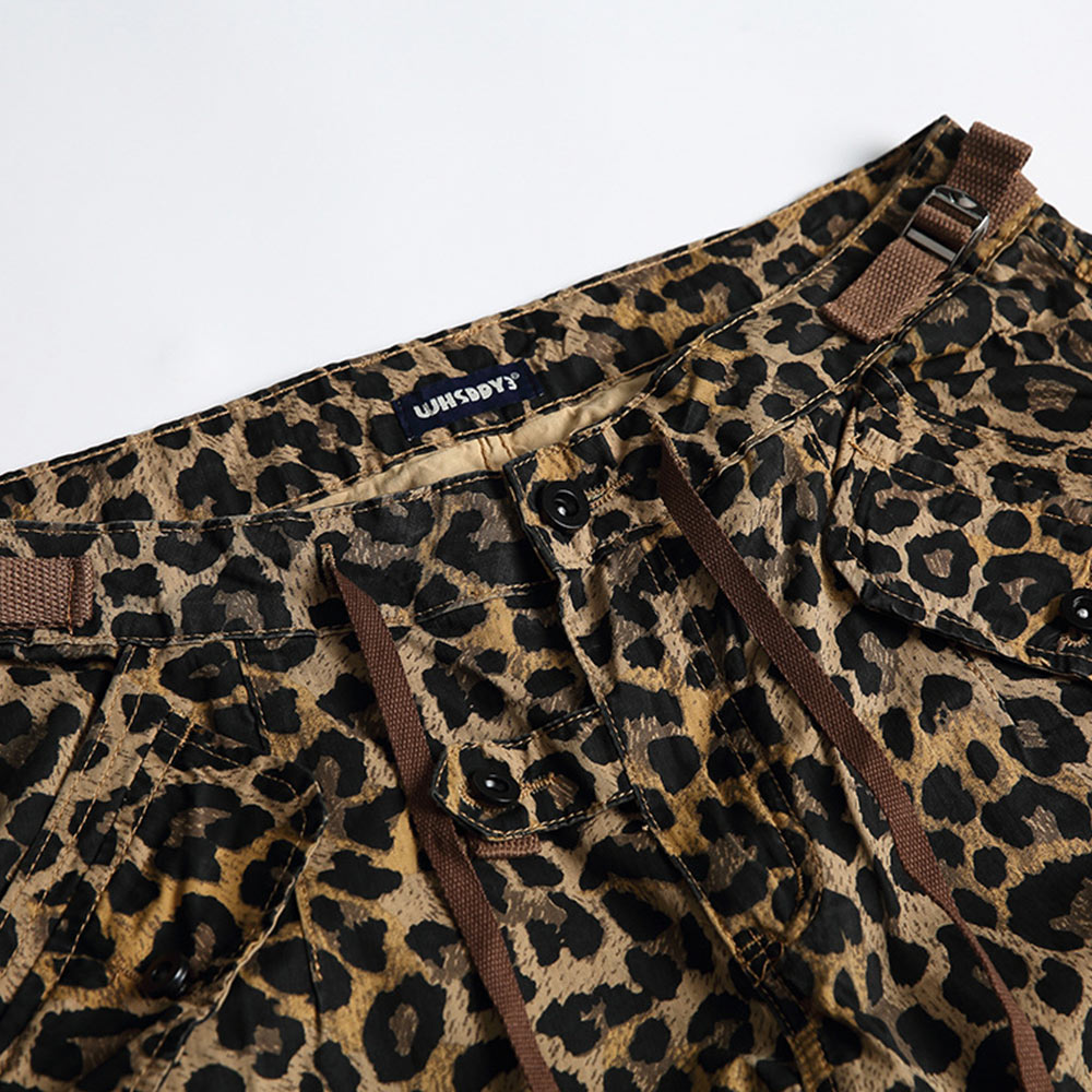 レオパード柄ワイドカーゴパンツ