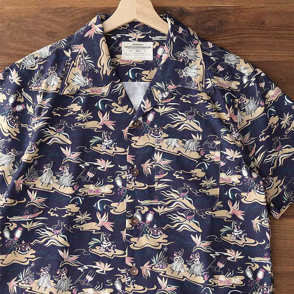 「ハワイの物語」コットンプリントシャツ