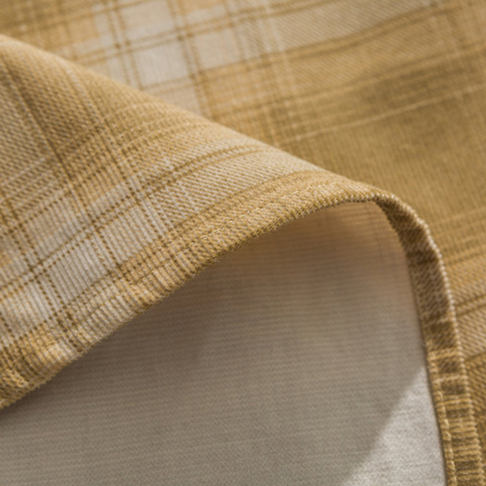 アメリカン無地チェック　 コーデュロイ刺繍シャツ