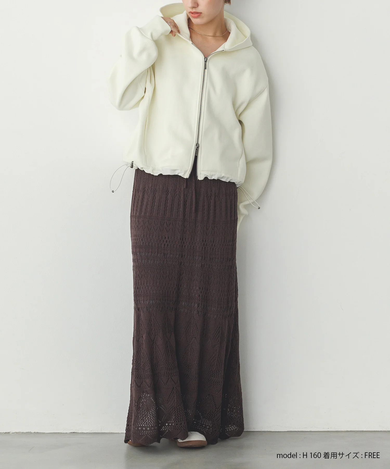 ダブルジップ ショートフーディ