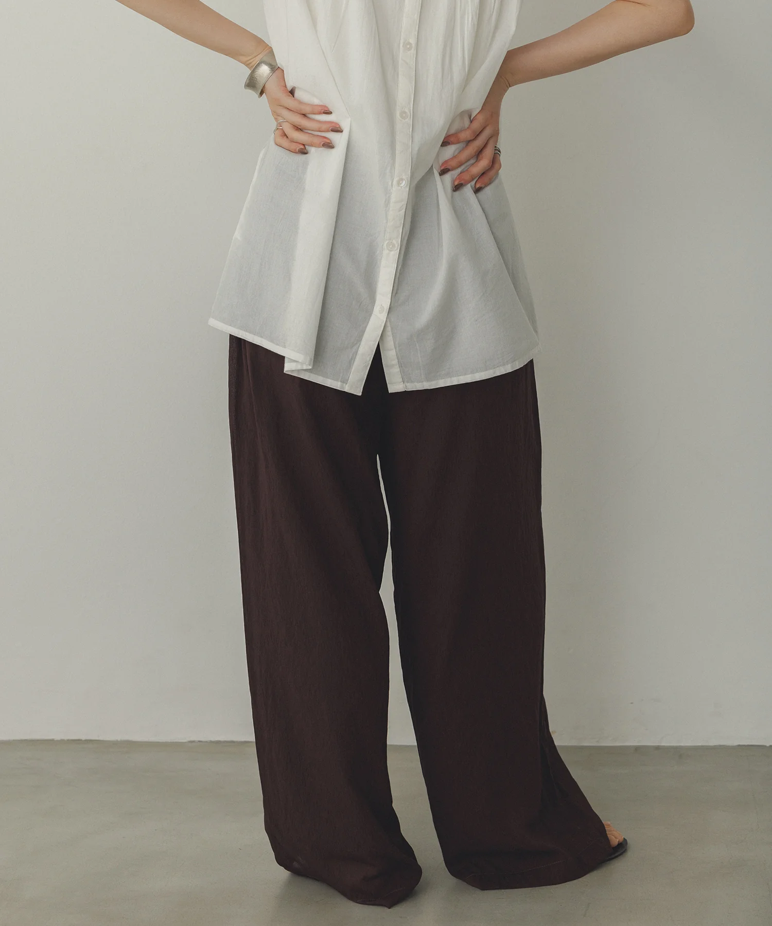 シアー ストレートパンツ