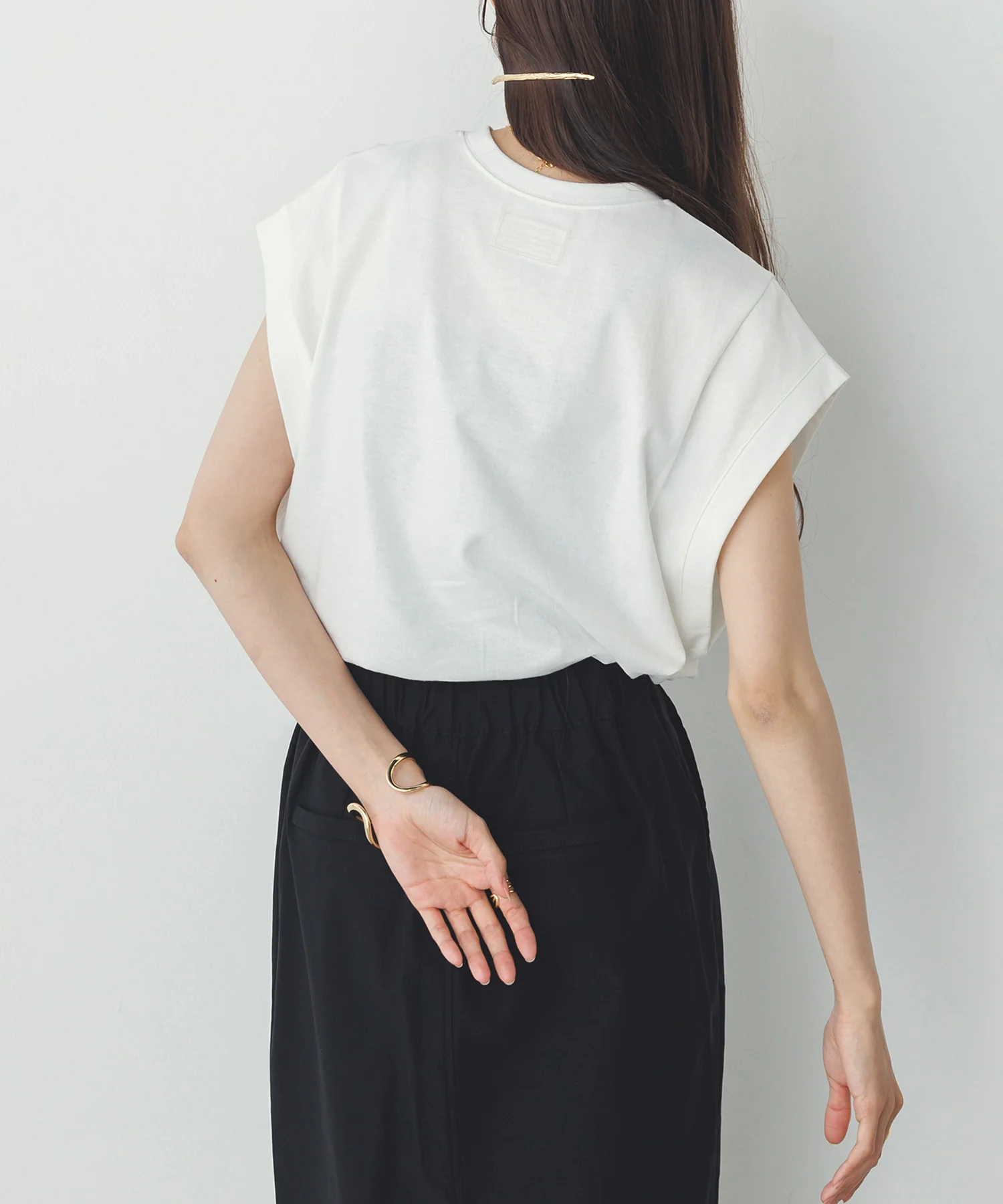 ノースリーブ プリントTシャツ