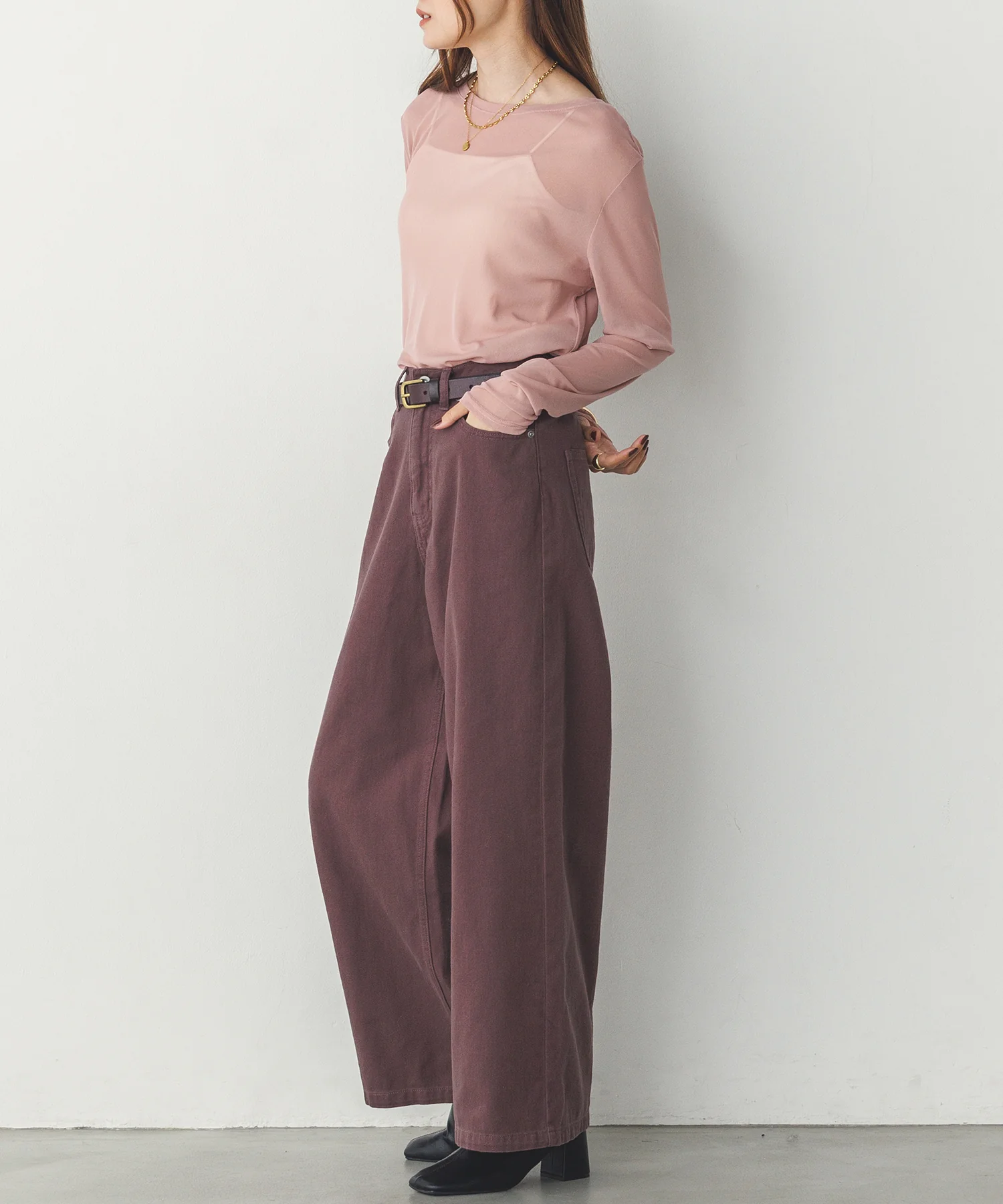 デニム/ツイル バギーパンツ