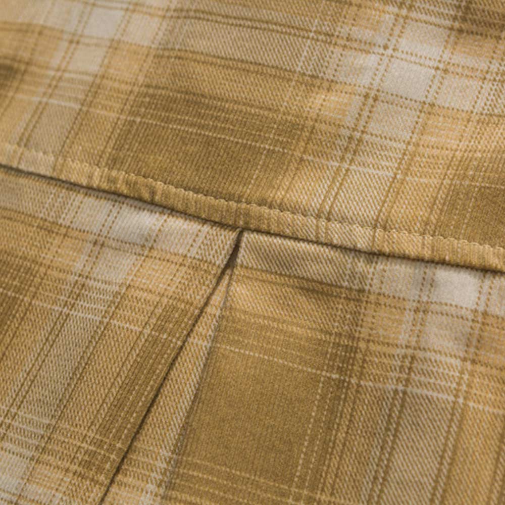 アメリカン無地チェック　 コーデュロイ刺繍シャツ