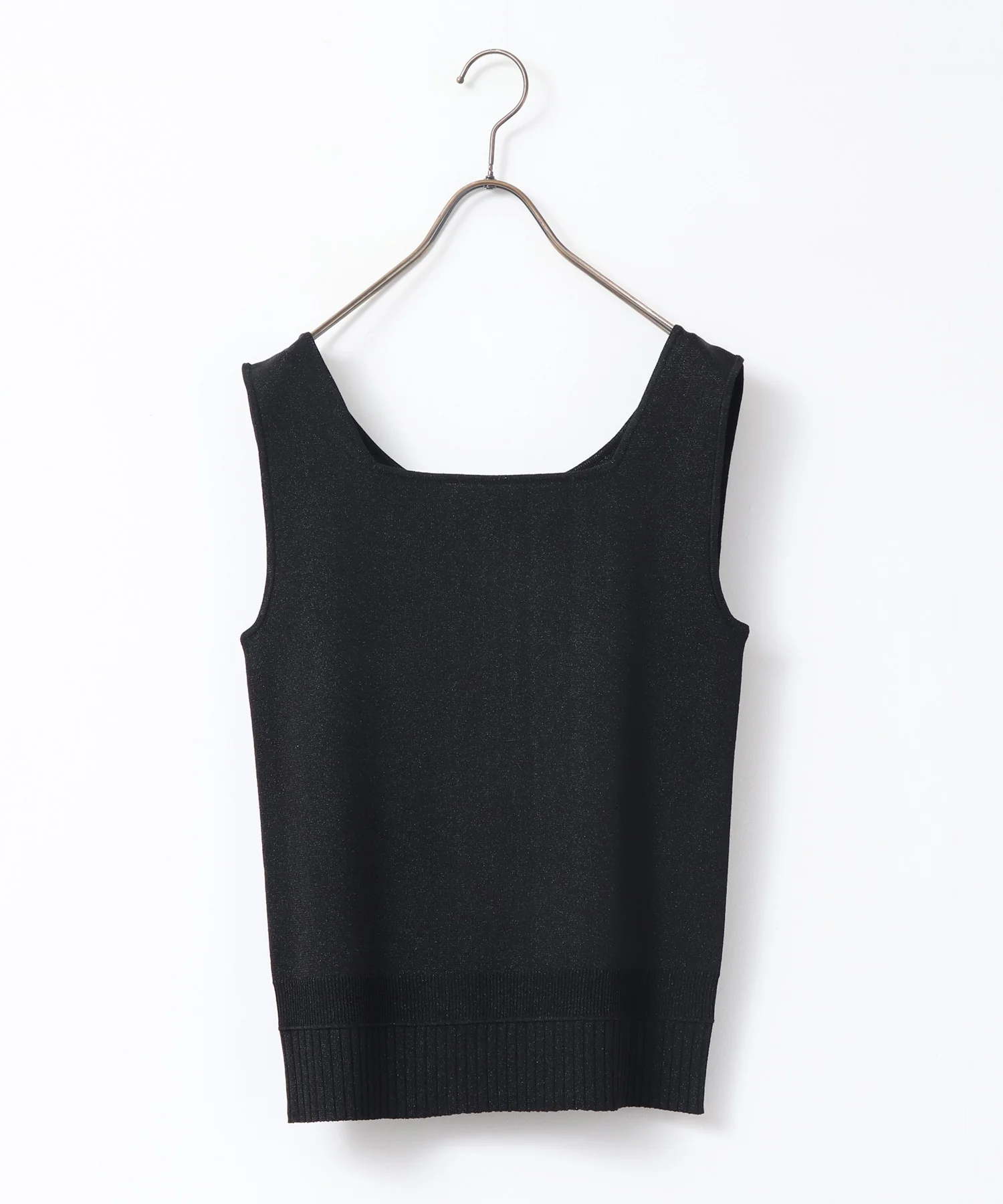 前後2WAY スクエアラメニット タンクトップ