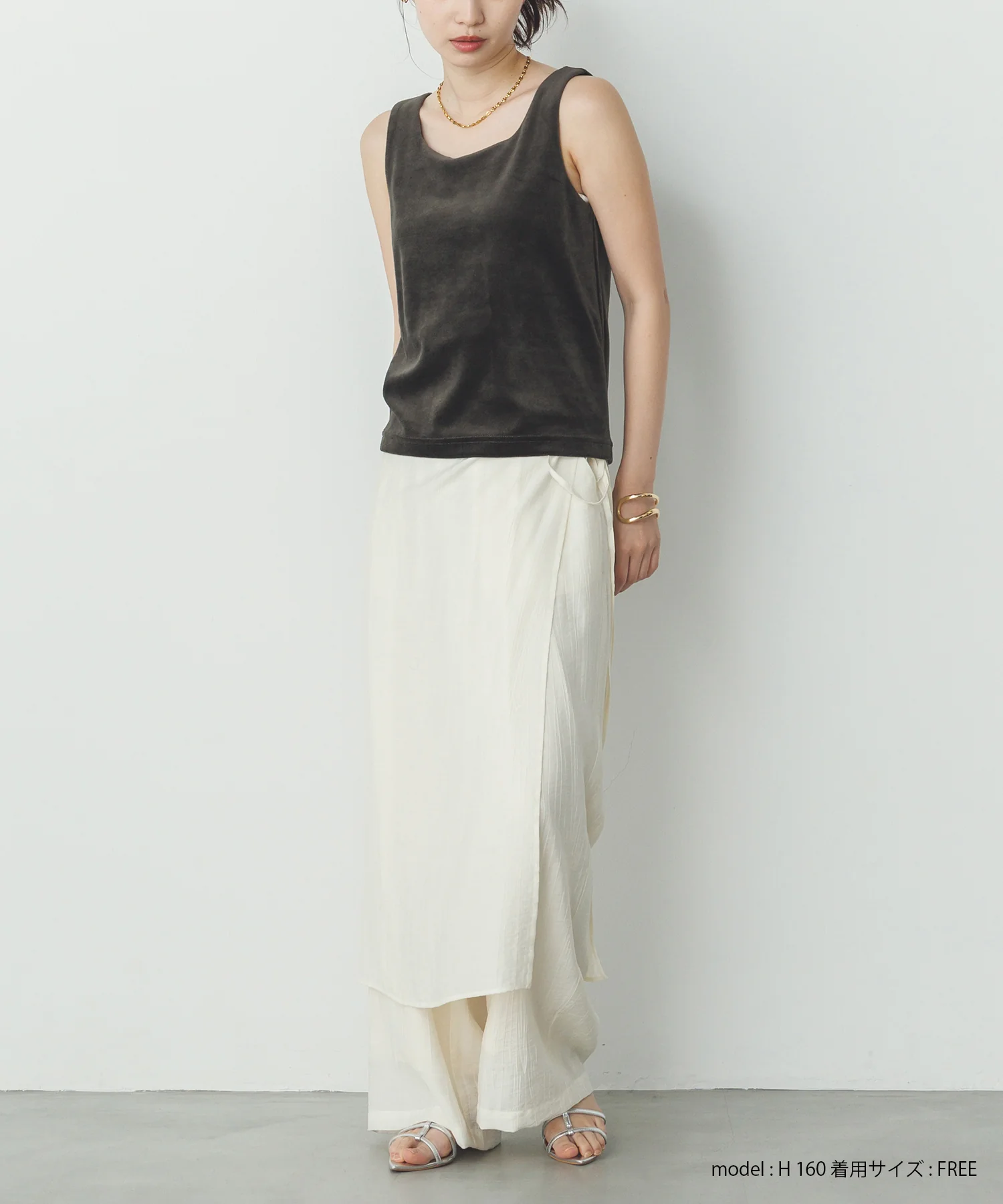 前後2WAY ベロア スクエアタンク