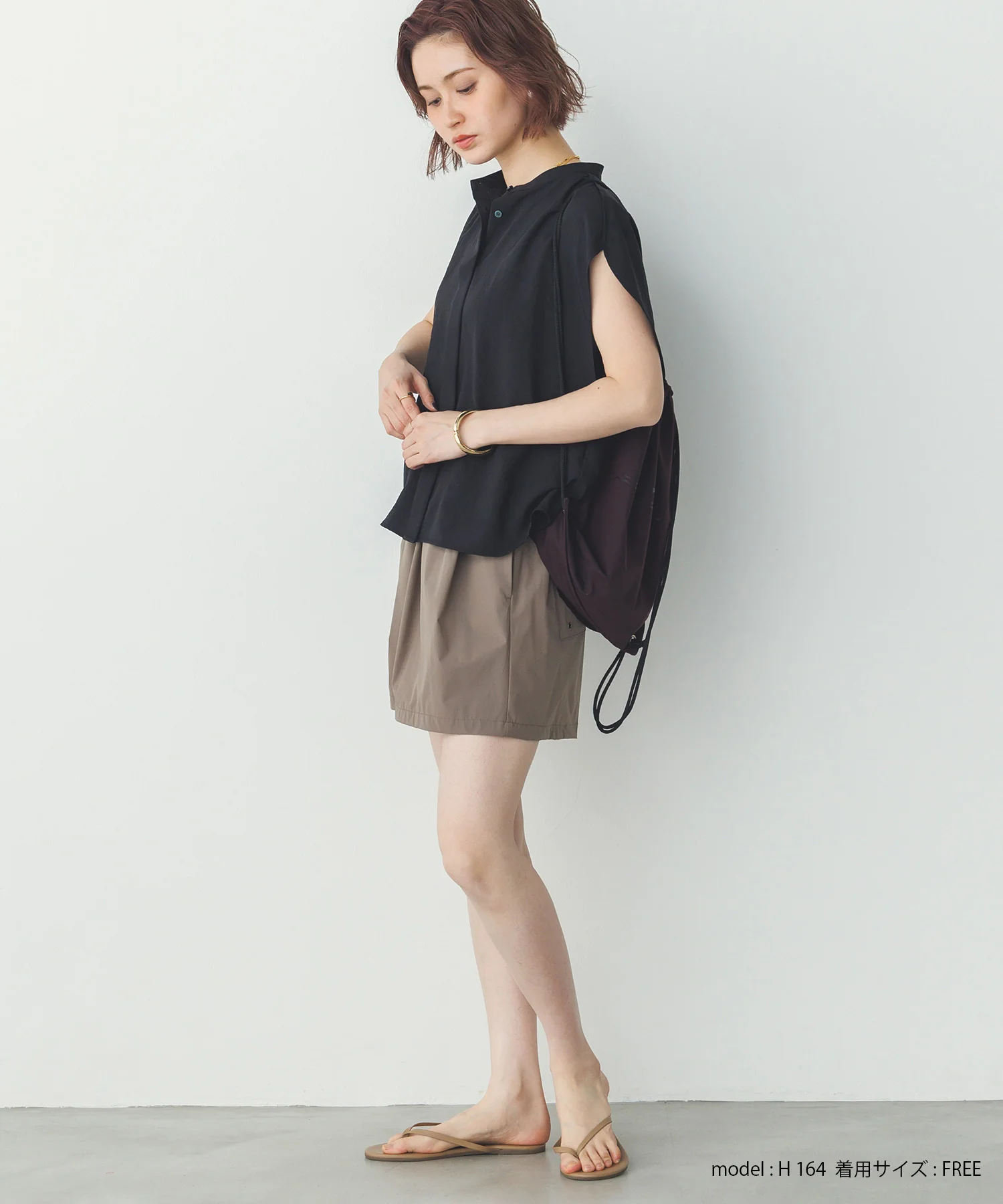 【接触冷感】フリルギャザー ショートパンツ