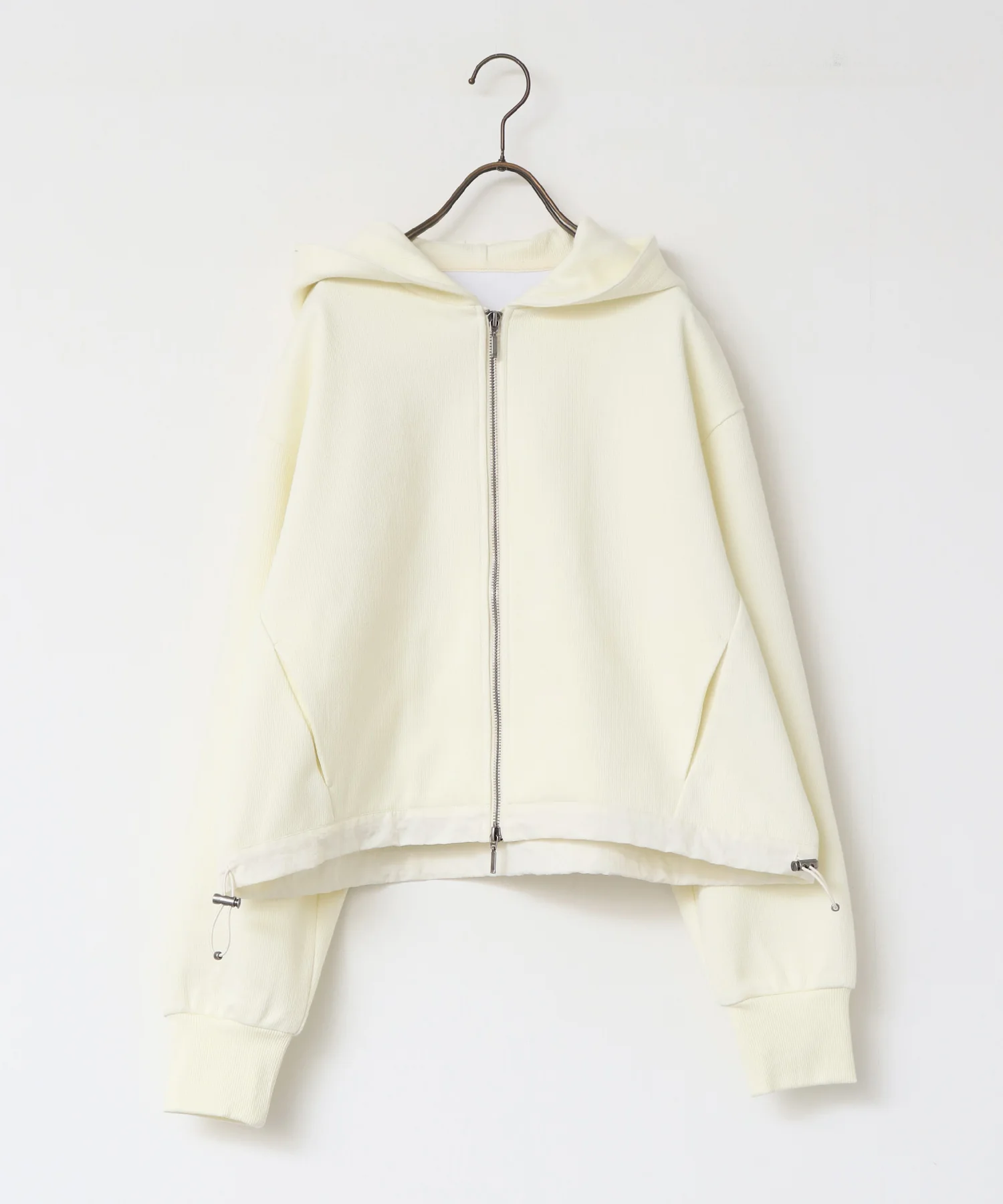 ダブルジップ ショートフーディ
