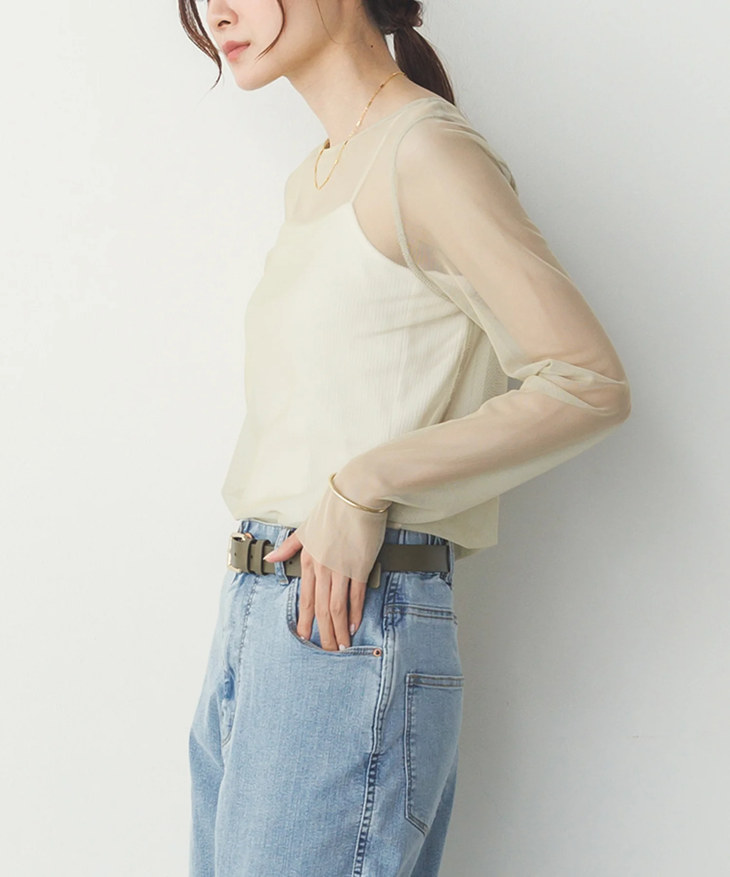 【WEB限定/別注】リバーシブルパワーネット クルーネックシアートップス