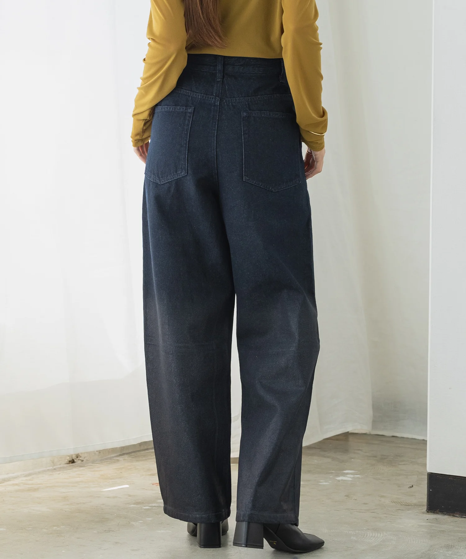 箔プリントルーズデニムパンツ