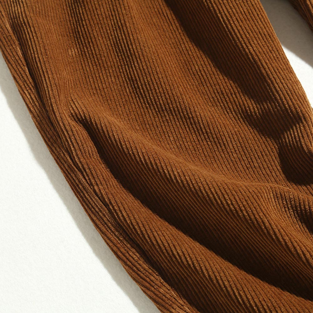 アメカジ　2本タック入りコーデュロイワイドパンツ