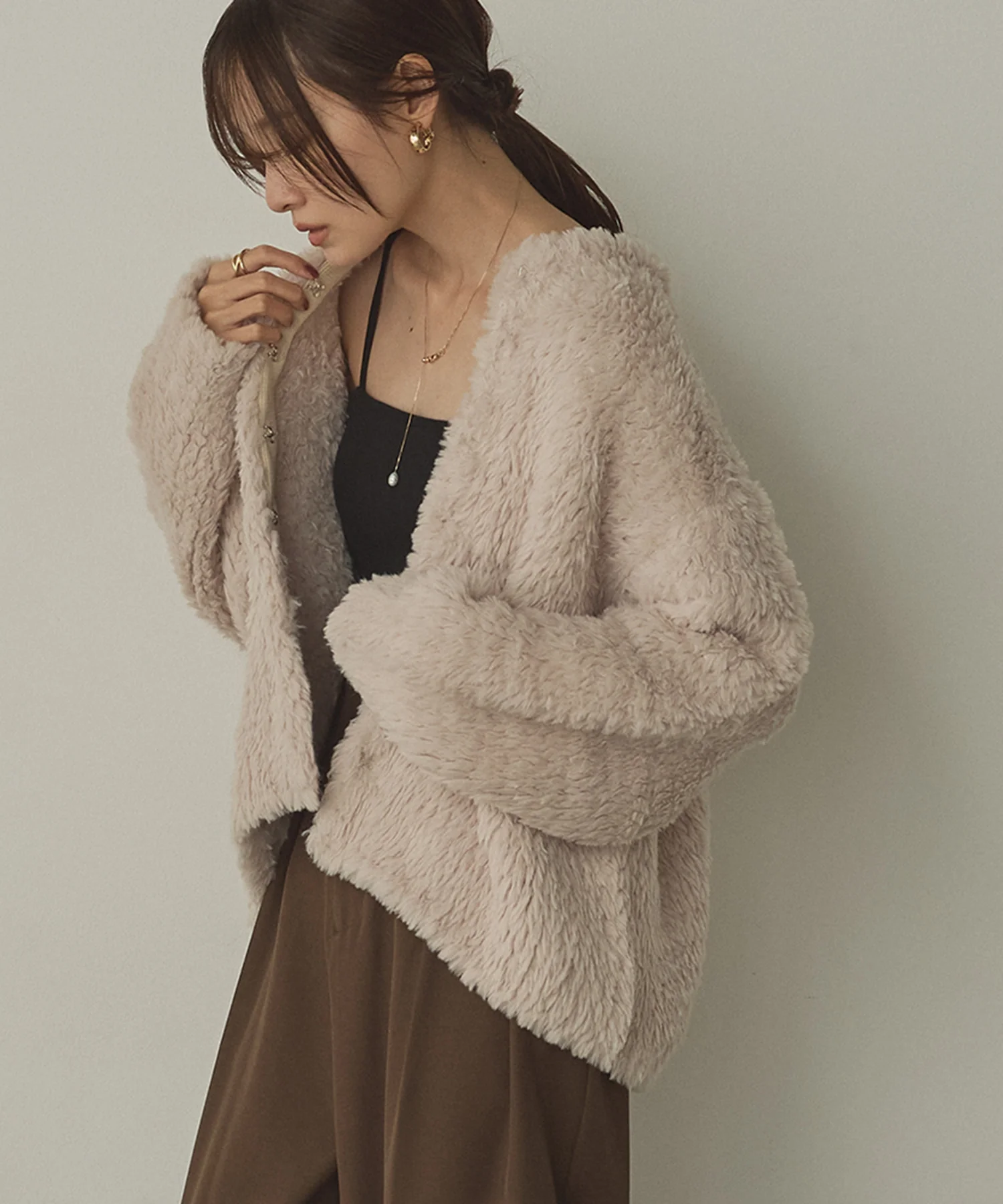 ファー ニットコート