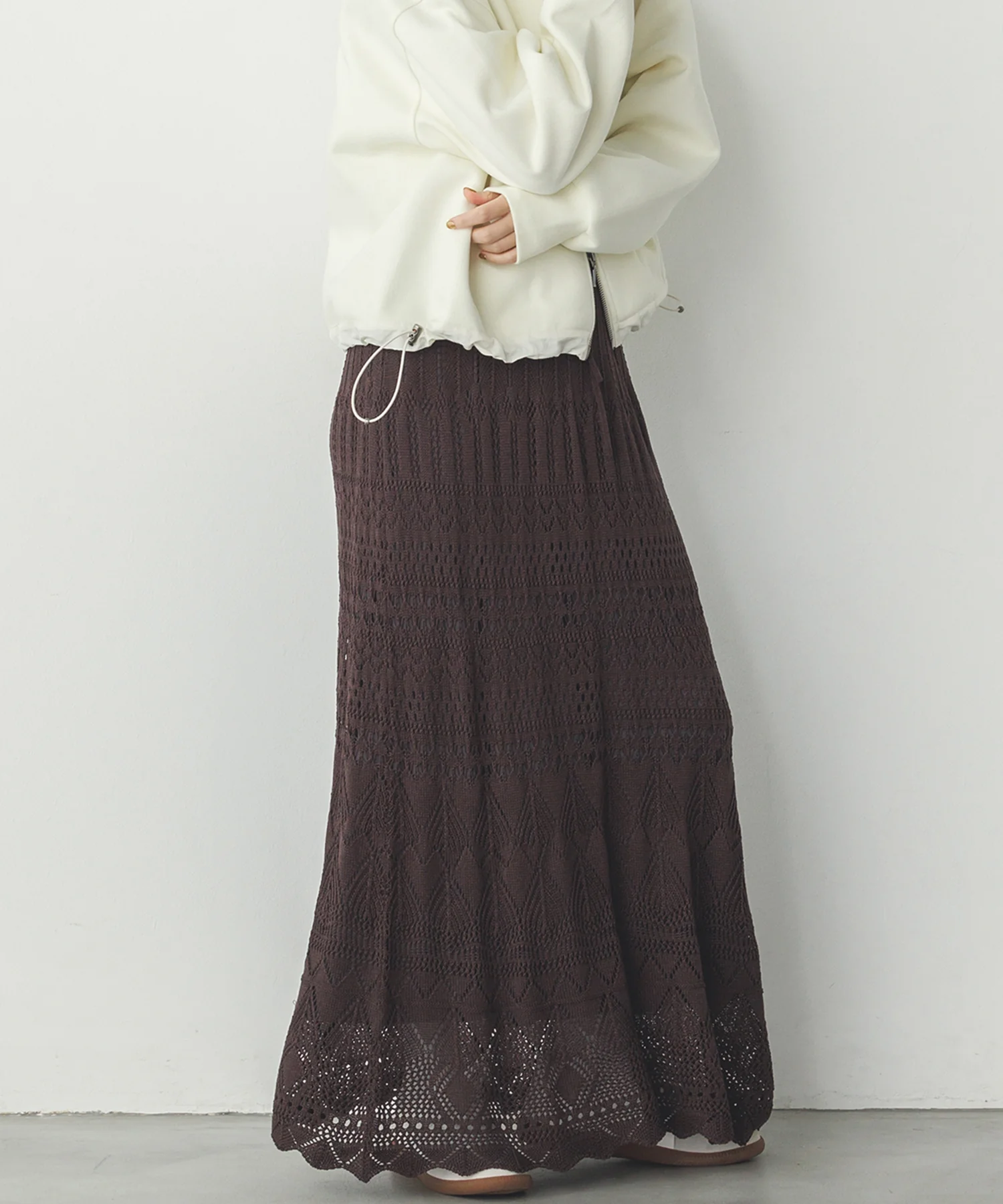 透かし編み ニットスカート