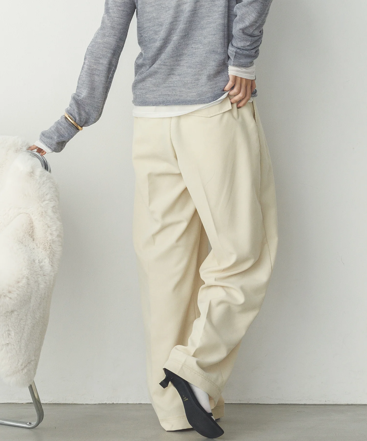 細コール 2タックパンツ