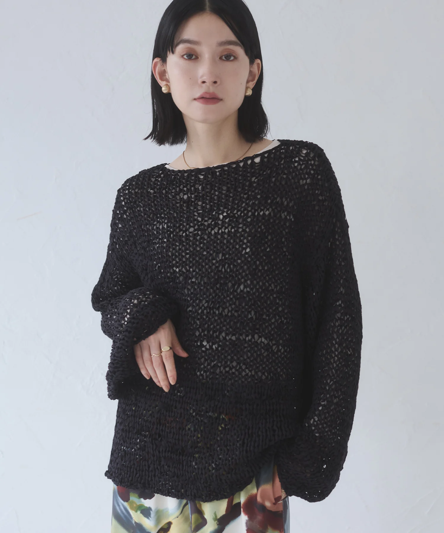 ペーパーヤーン 透かし編みニット