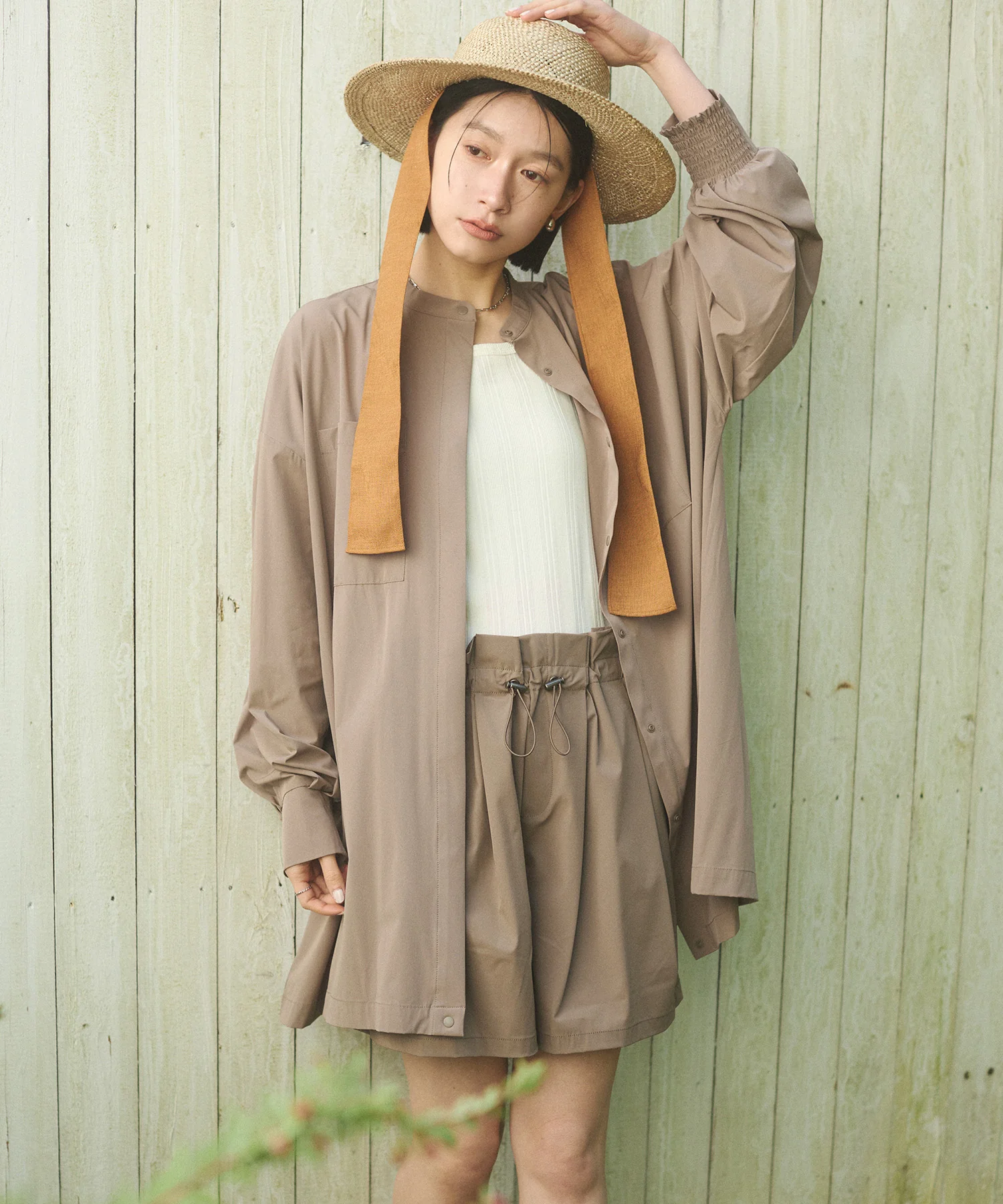 【接触冷感】フリルギャザー ショートパンツ