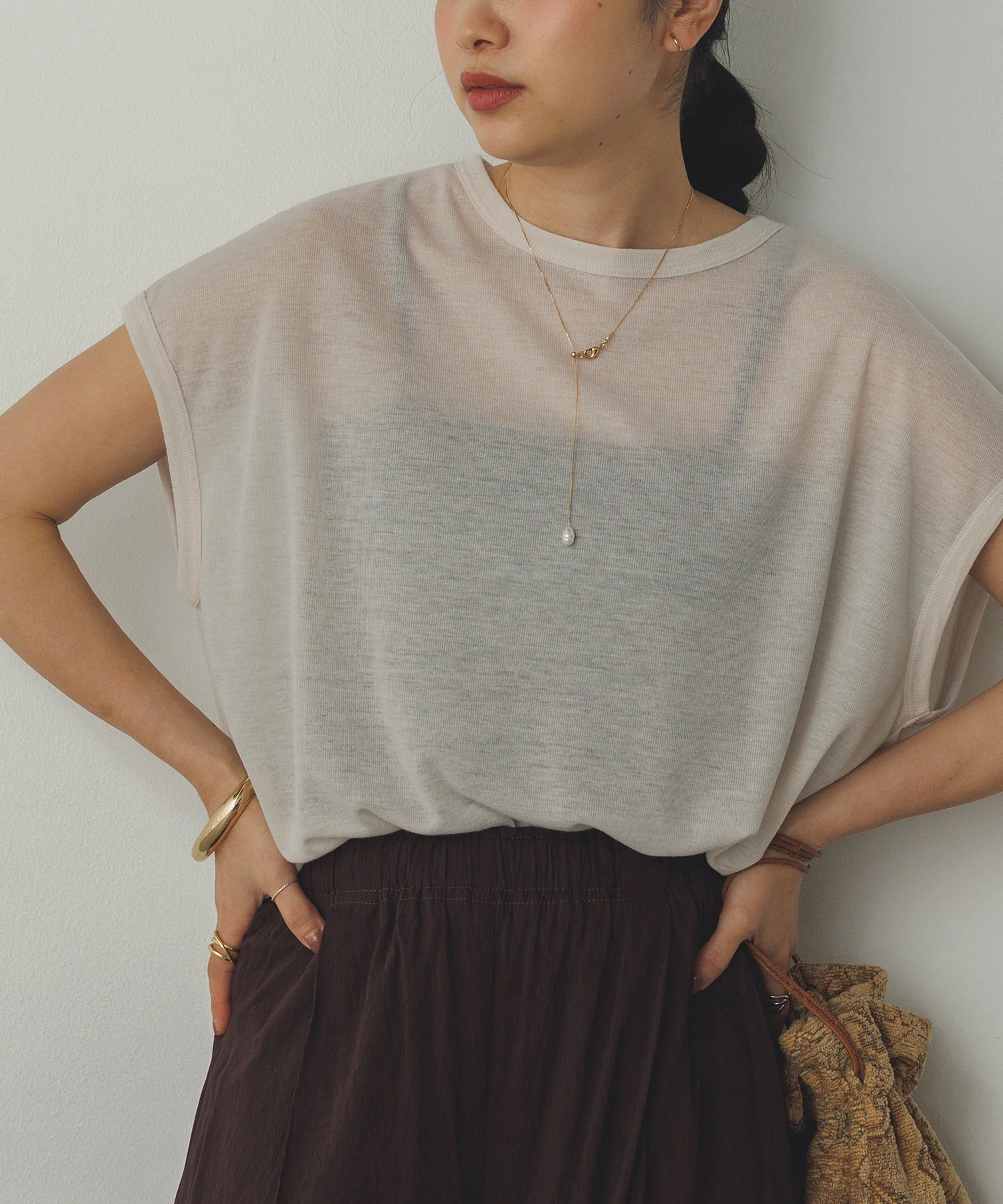 オーバーフレンチ シアーTシャツ