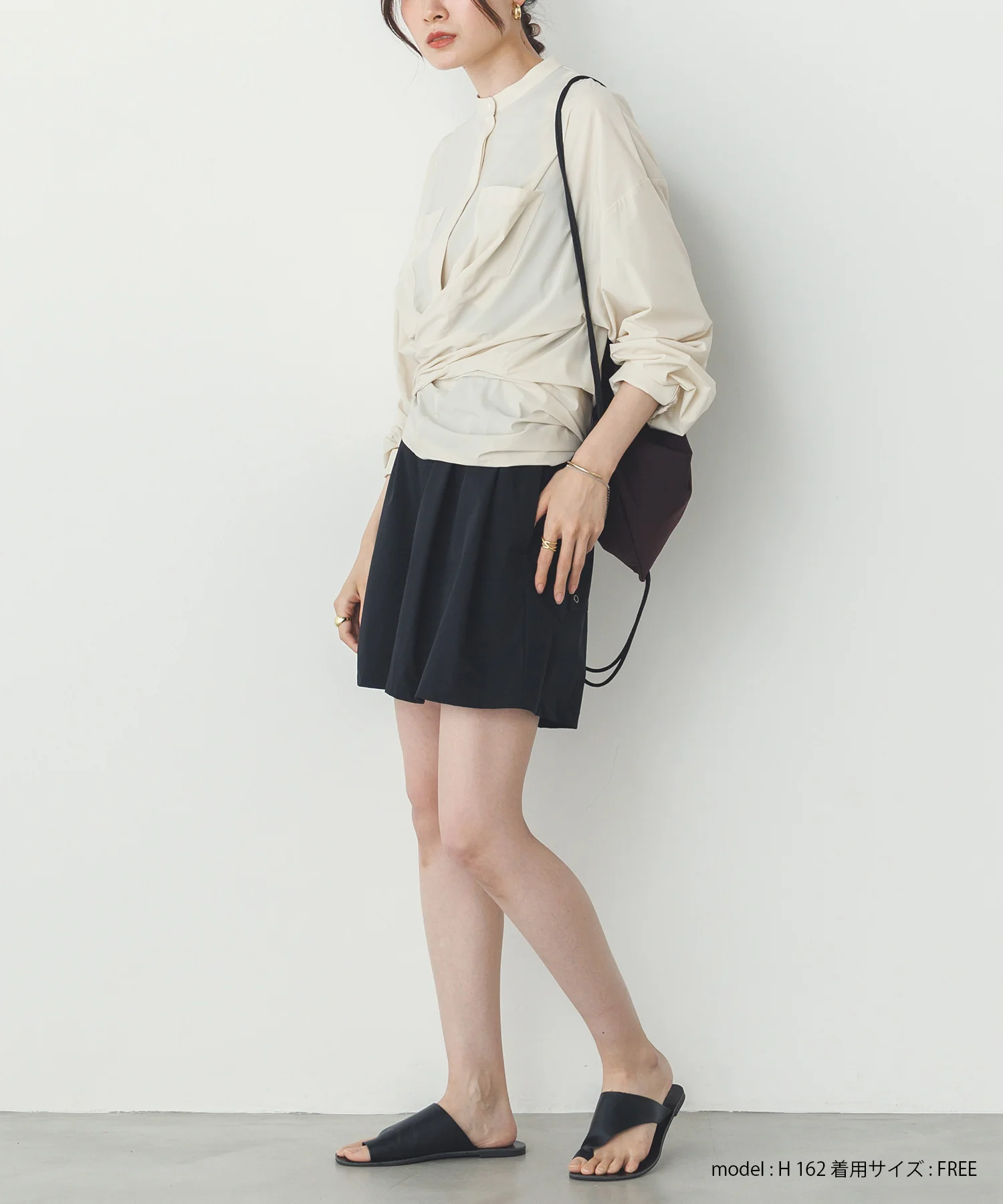 【接触冷感】フリルギャザー ショートパンツ