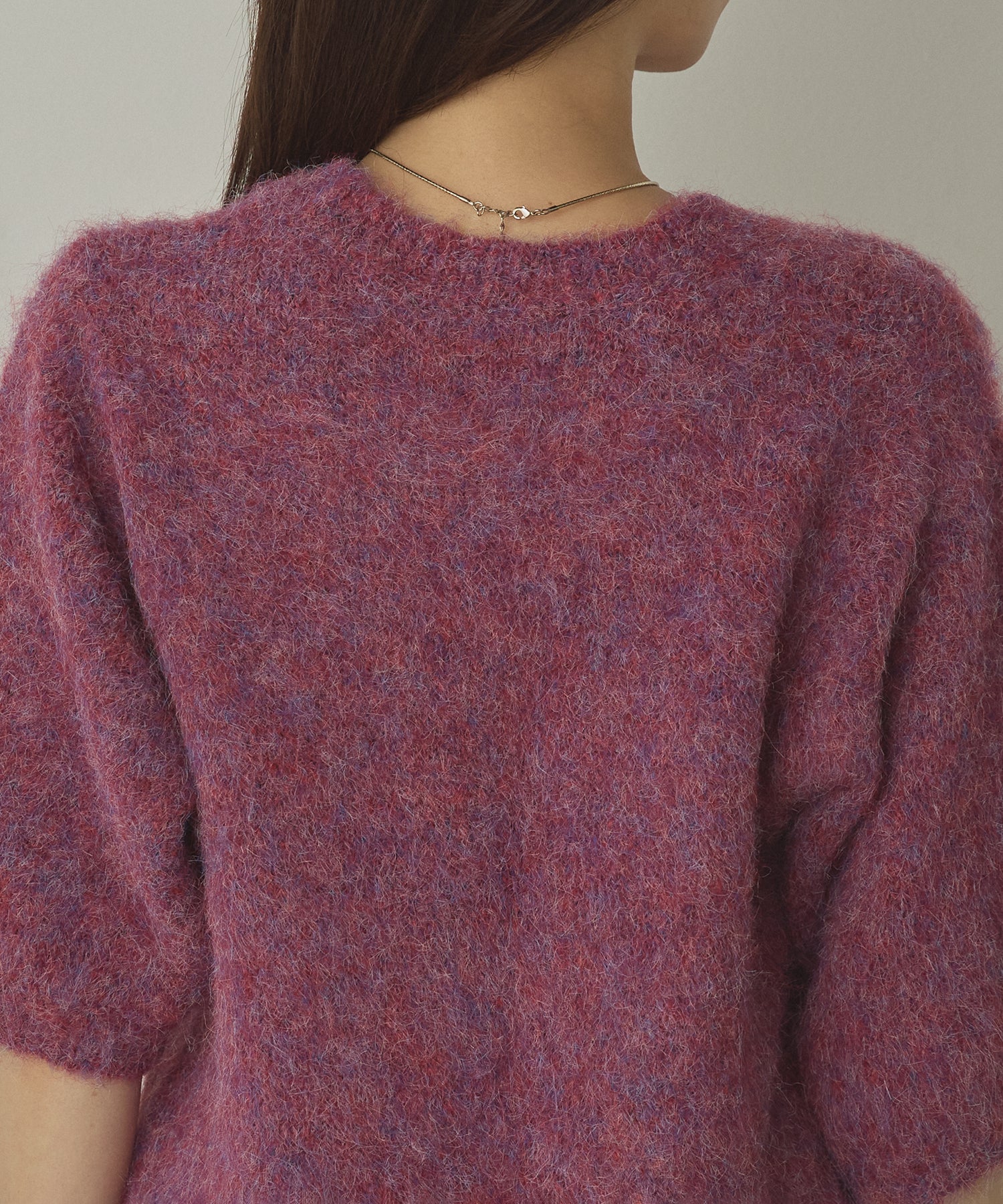 モヘアタッチ 半袖ニット