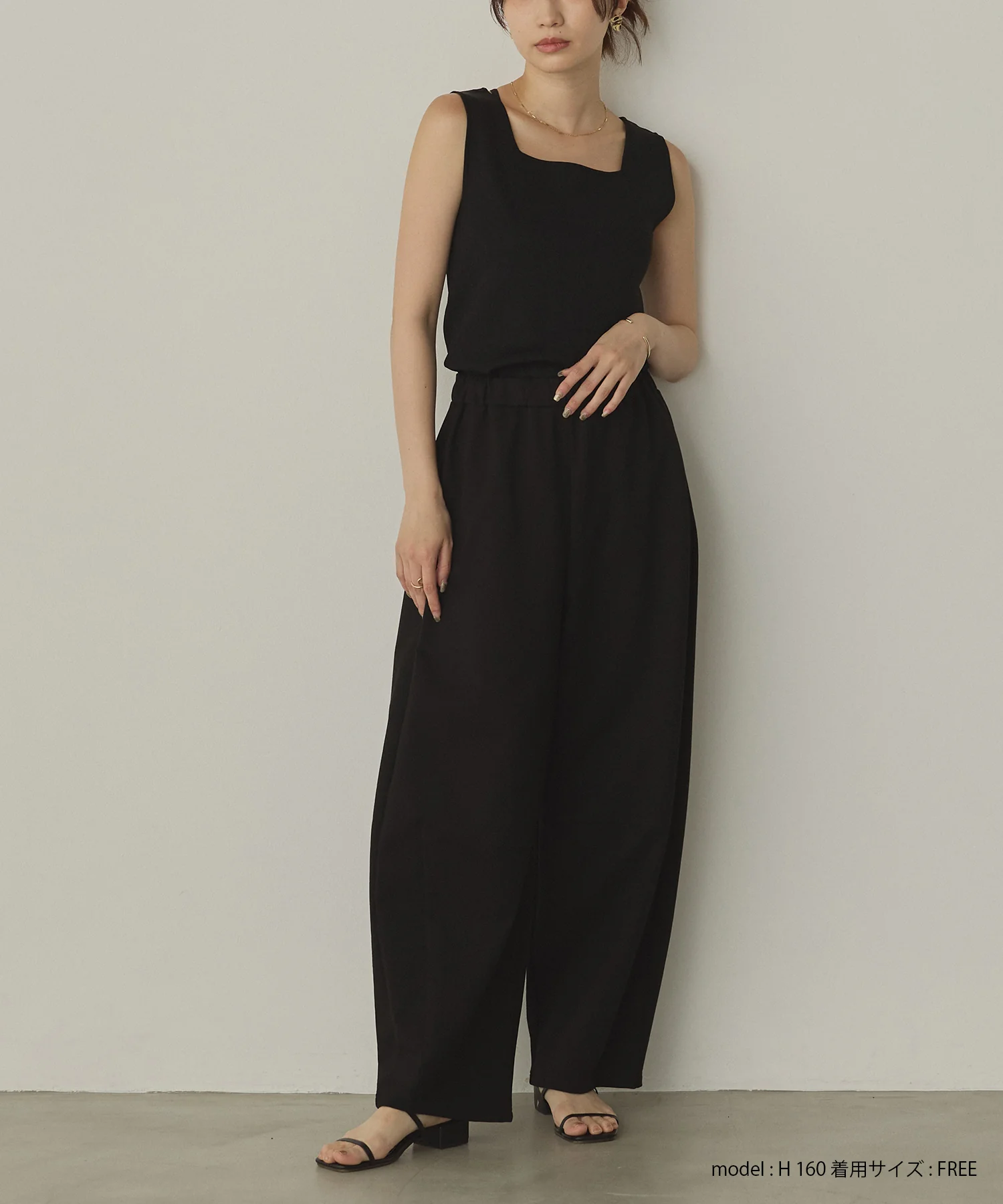 前後2WAY スクエアラメニット タンクトップ