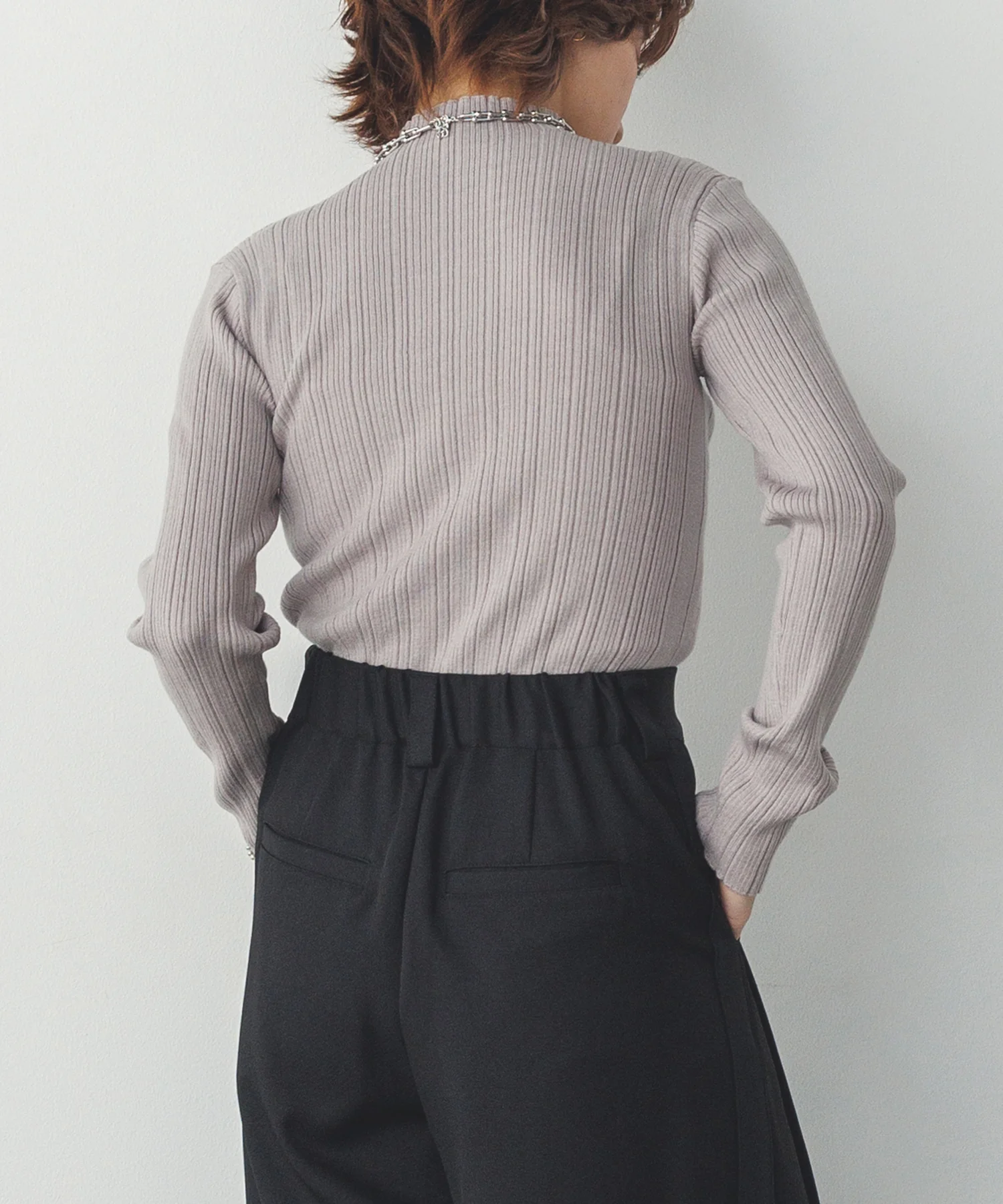 【静電気防止】 やわもちヤーン ランダムリブニット 定番