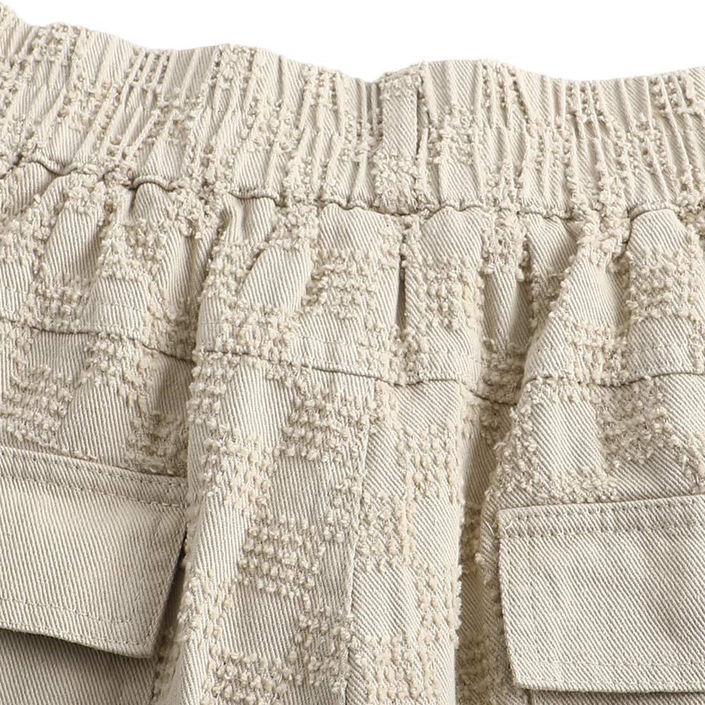 アメカジウォッシュドチェックジャカードワークパンツ 