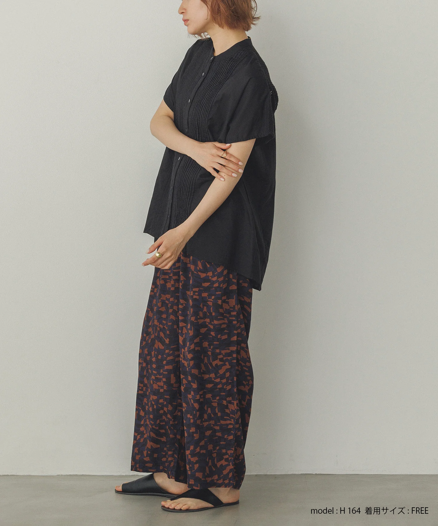 ピンタック レースシャツ