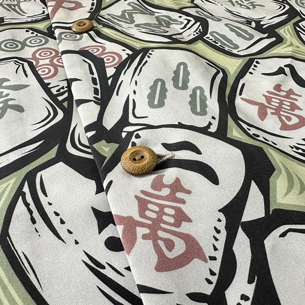 「ラッキースター」麻雀柄プリント半袖シャツ