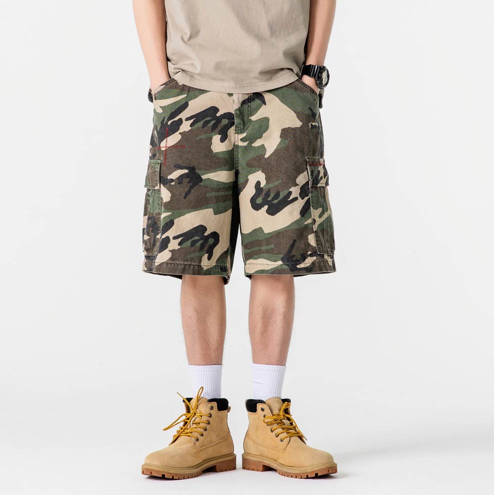 アメカジミリタリー風M81 BDU迷彩ショートワークパンツ