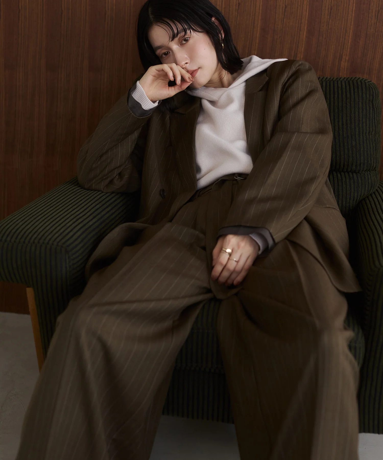 ストライプ ダブルジャケット