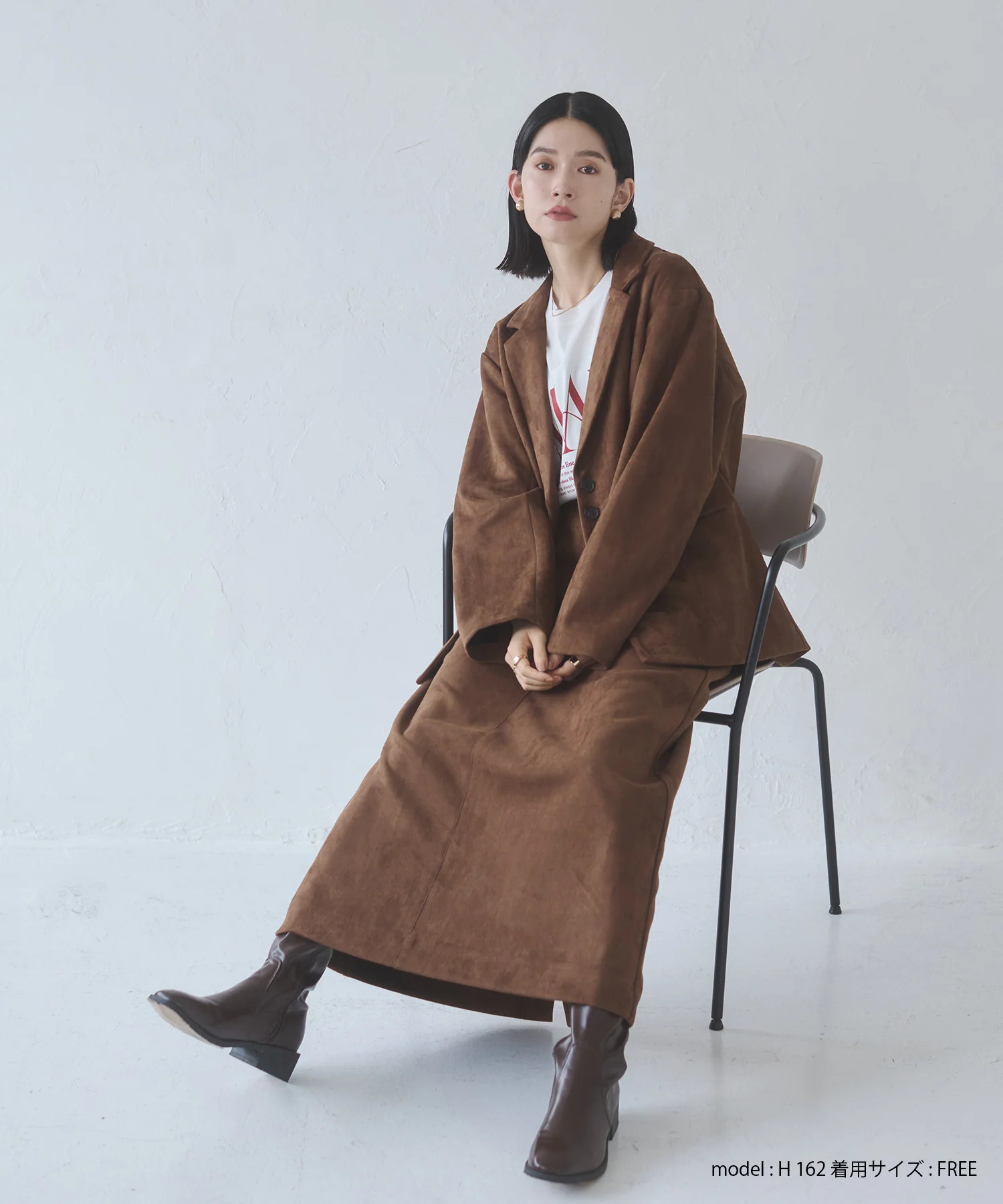 フェイクスウェード テーラードジャケット