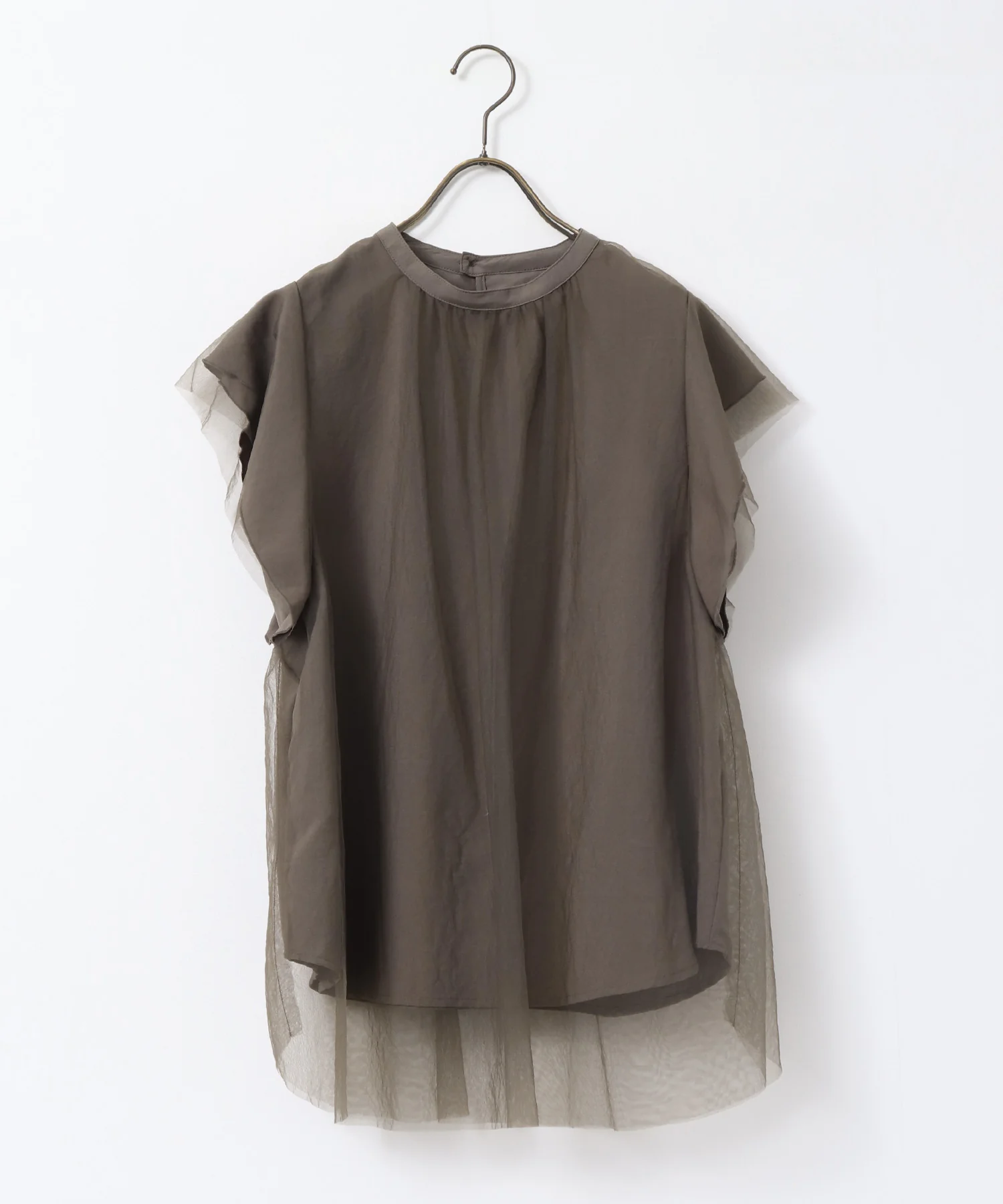 チュール レイヤードブラウス