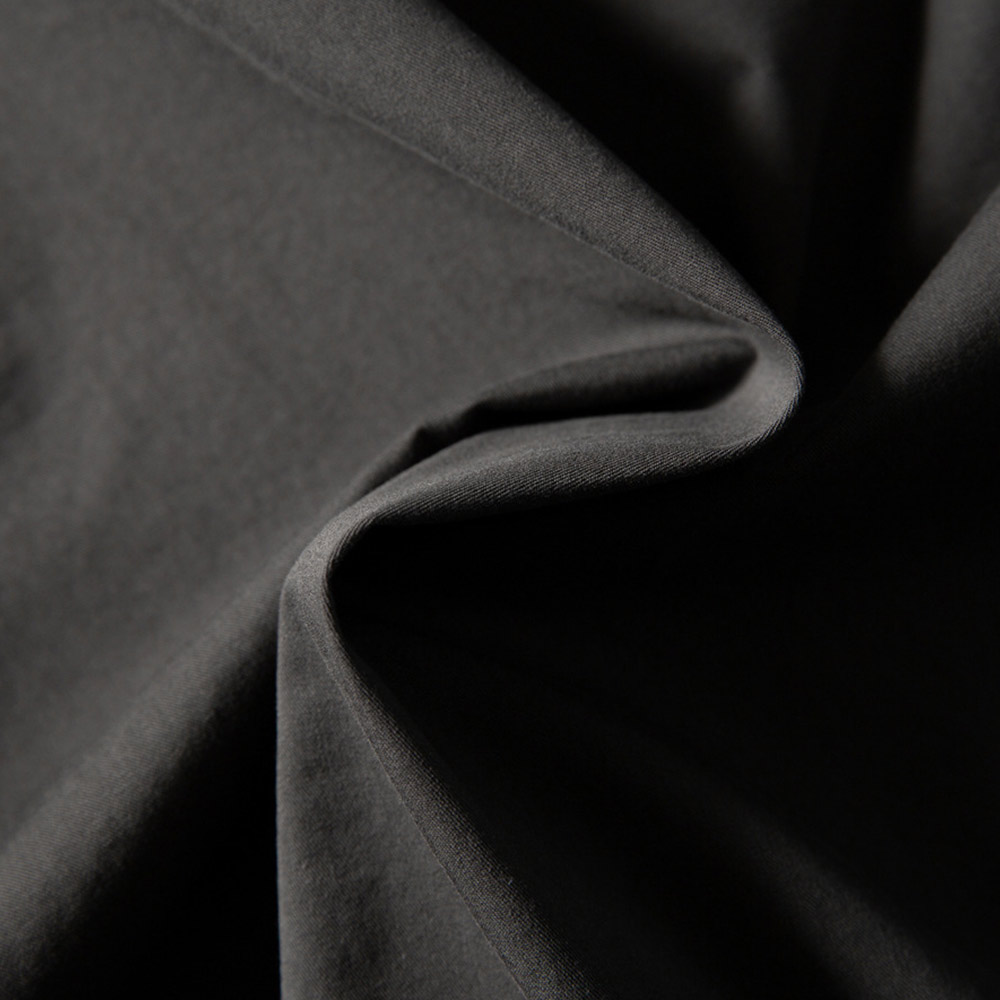 チェック柄切り替え　和風ノーカラーシャツ半袖