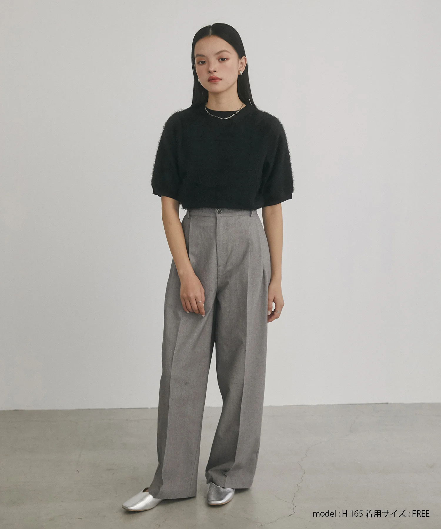 シアージャガード ハーフスリーブニット