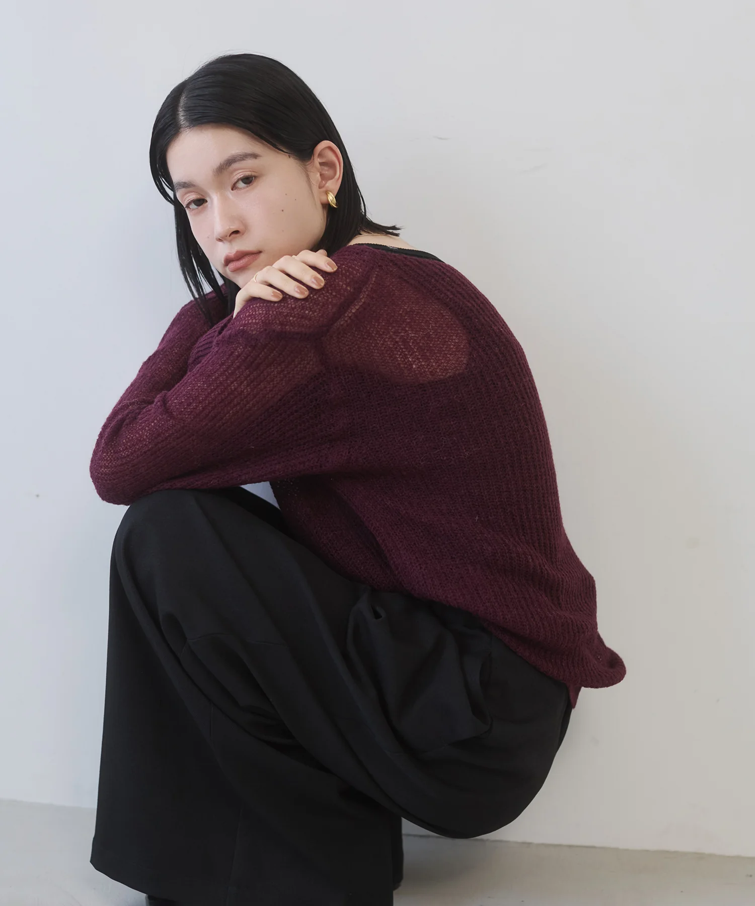 アルパカニット ロゴシアートップス