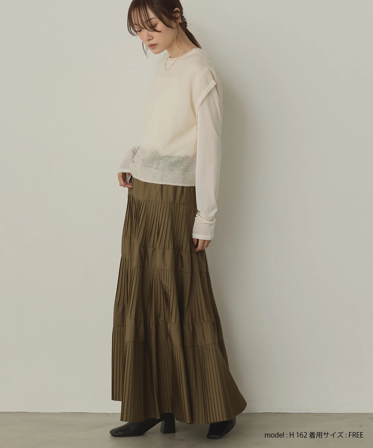【新色追加】プリーツティアードスカート