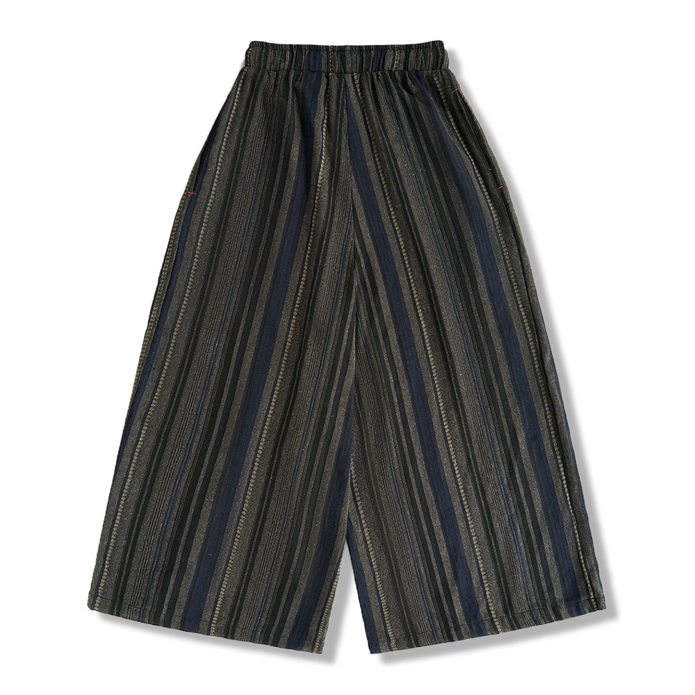 和風先染め　落ち感のあるワイドパンツ