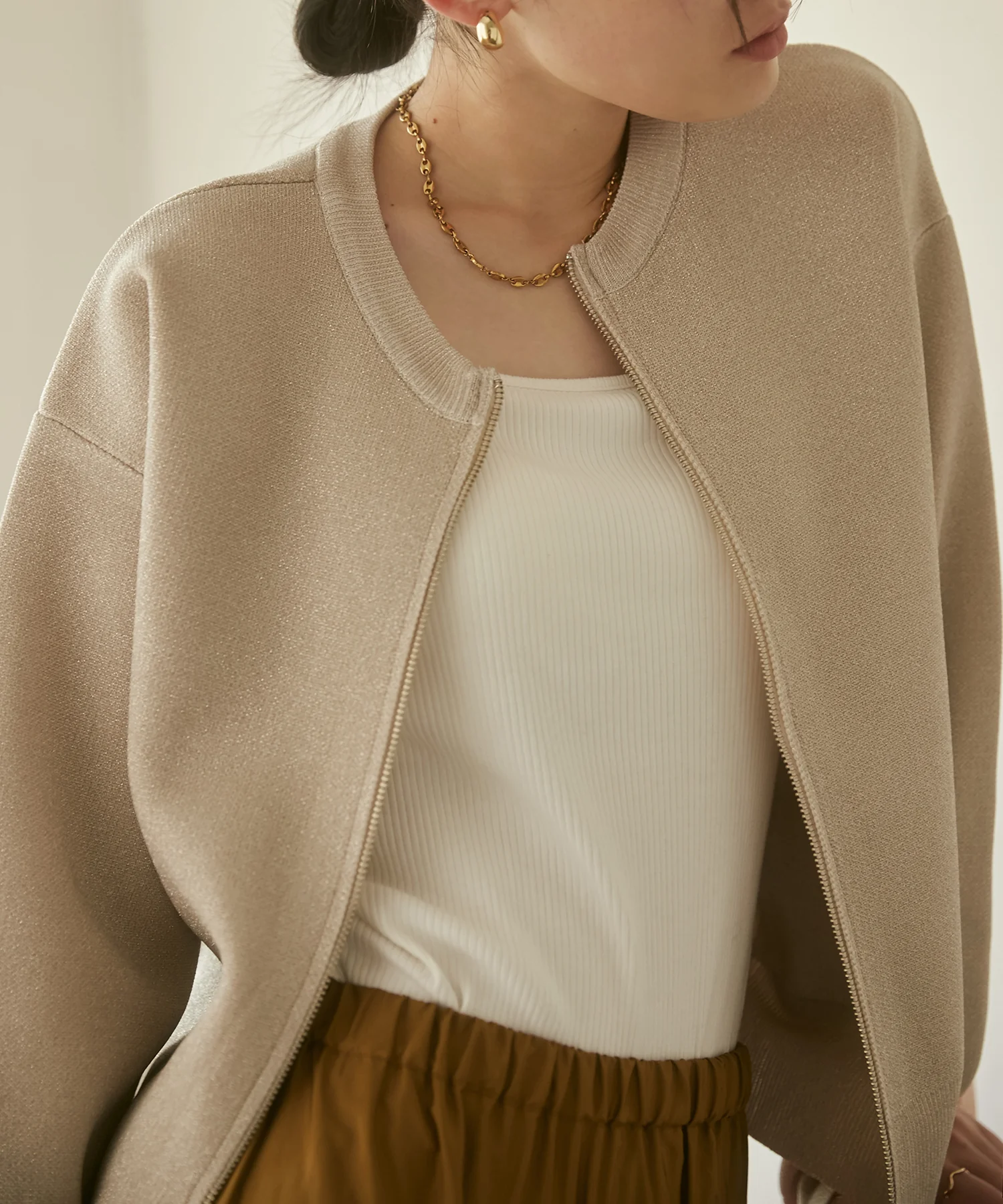 【WEB限定/別注】ジップショートカーディガン