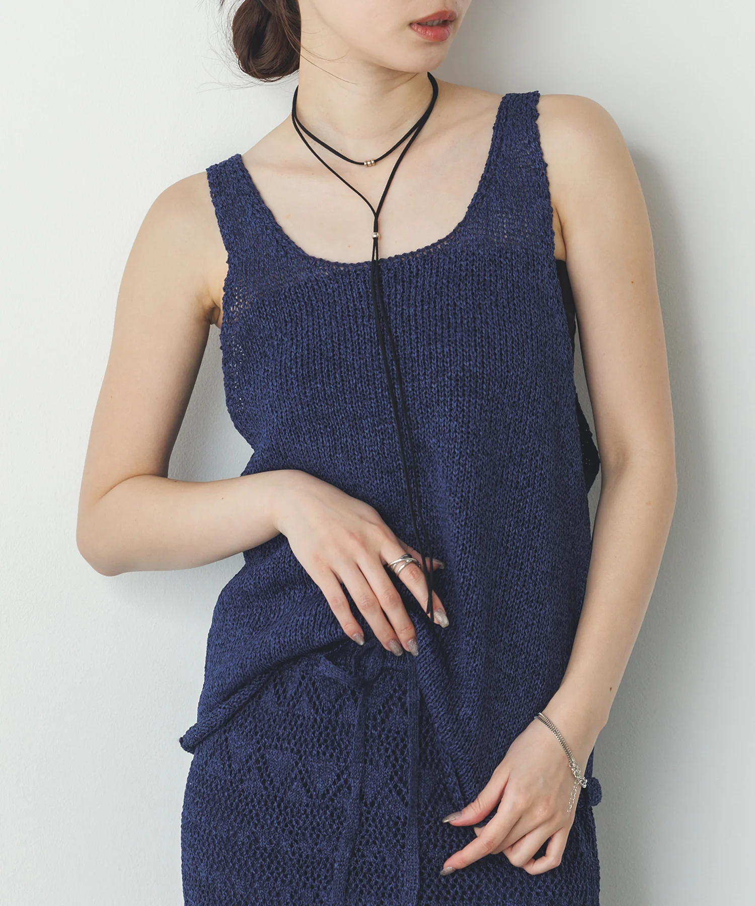 ペーパーヤーン オーバーニットタンク