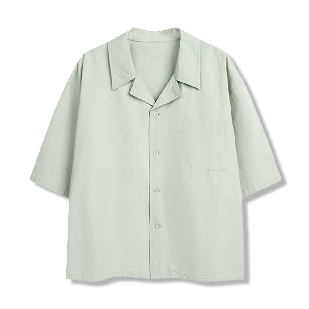 コットンオープンカラーシャツ　3色展開
