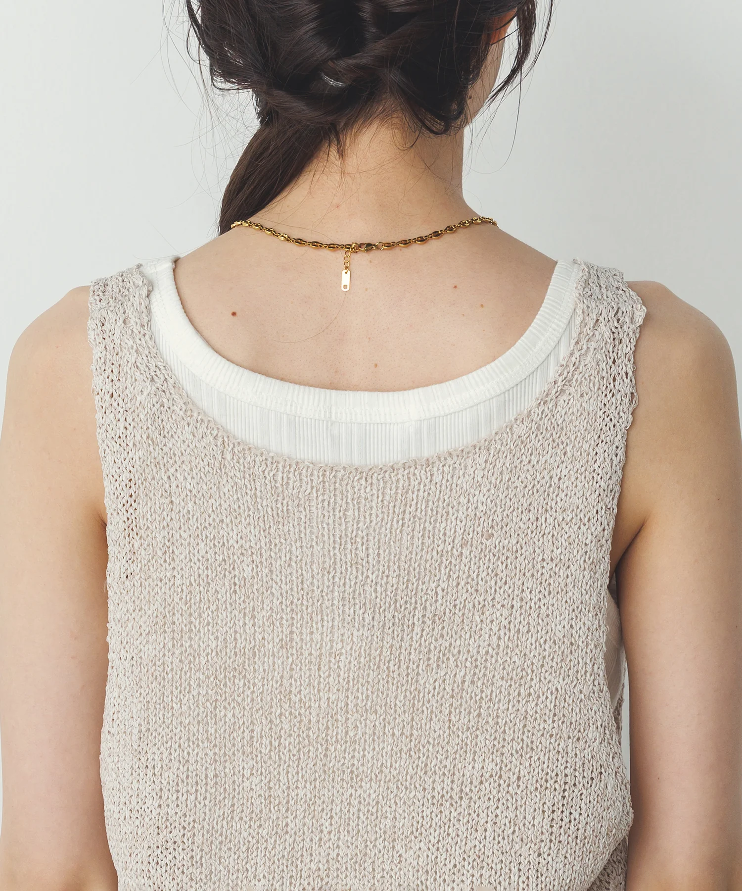 ペーパーヤーン オーバーニットタンク