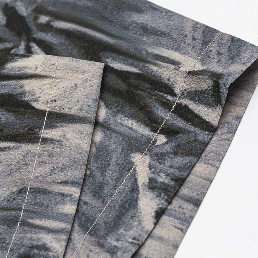 「雨に煙るヤシ木の林」柄　接触冷感キューバシャツ