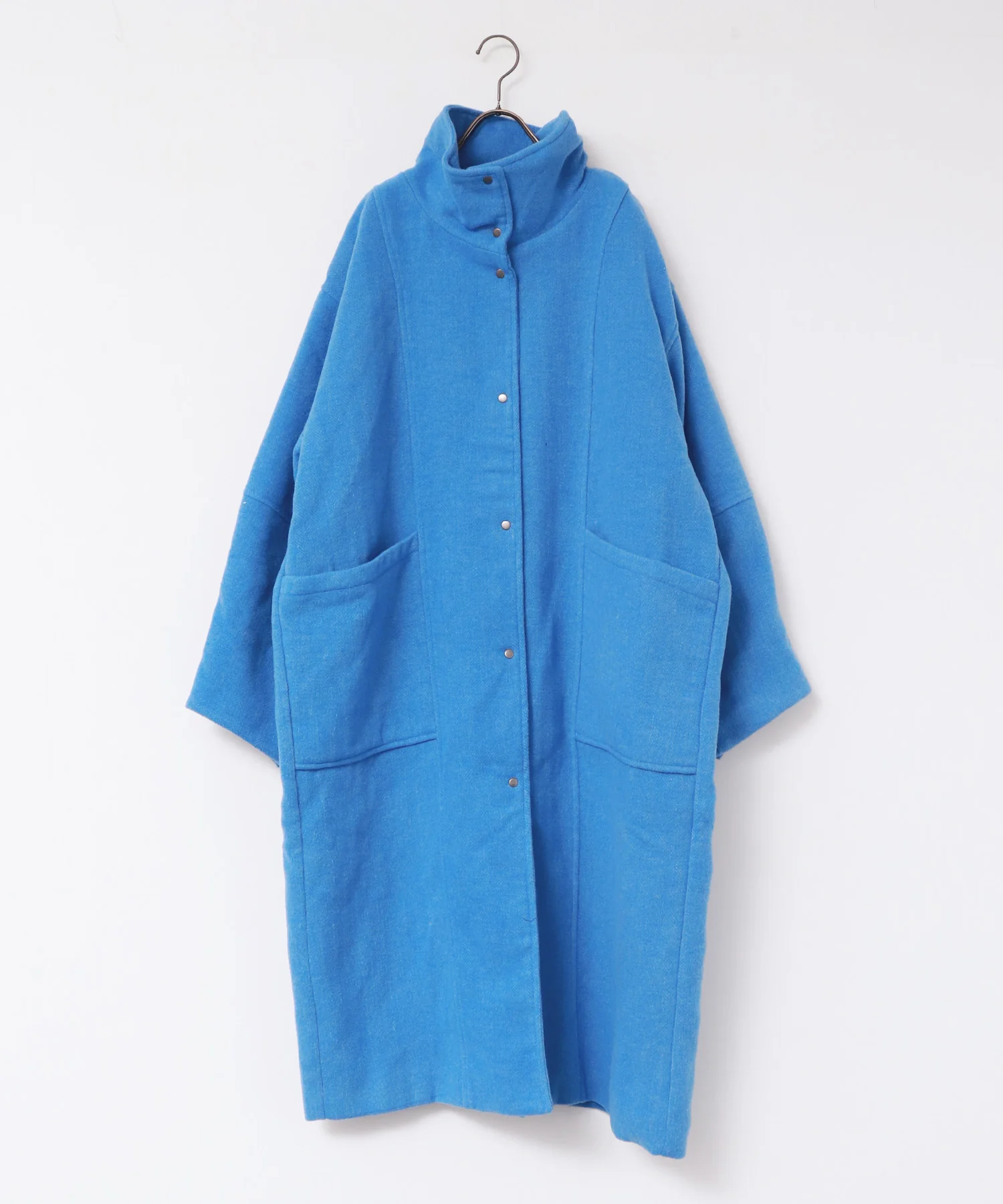 杢ヘリンボーン スタンドカラーコート