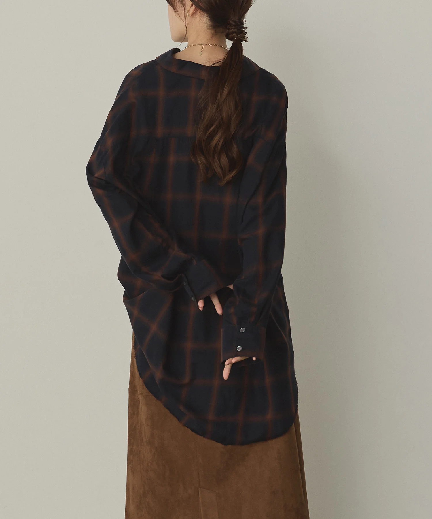 オンブレチェック オーバーシャツ